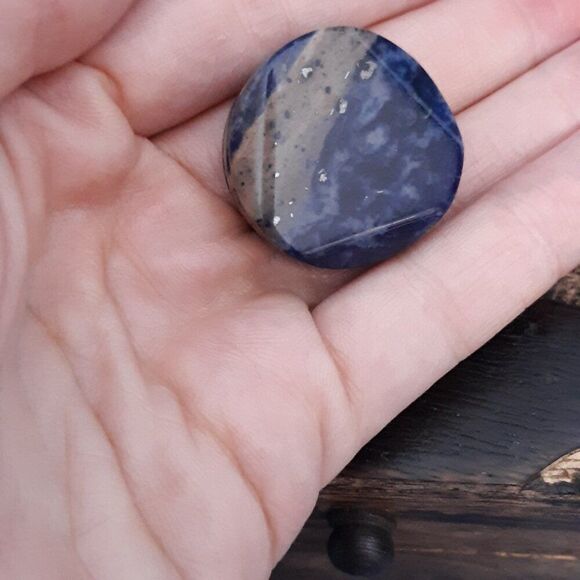 Curated Crystal Pair Red Jasper sphere ball with Sodalite base metaphysical set - Picture 11 of 11